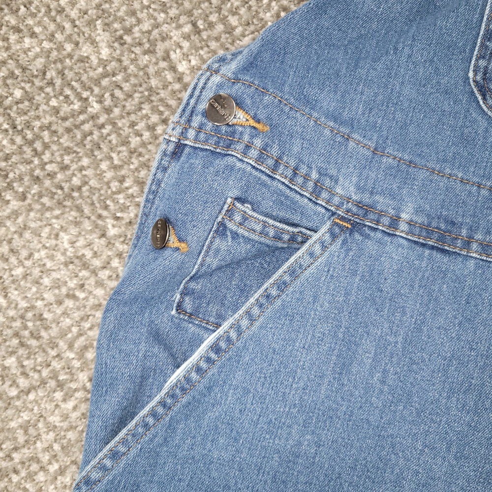 Carhartt Womens Denim Bib Overalls Light Wash Blue Stretch WR008 FBI XL 16/18 - Picture 12 of 16